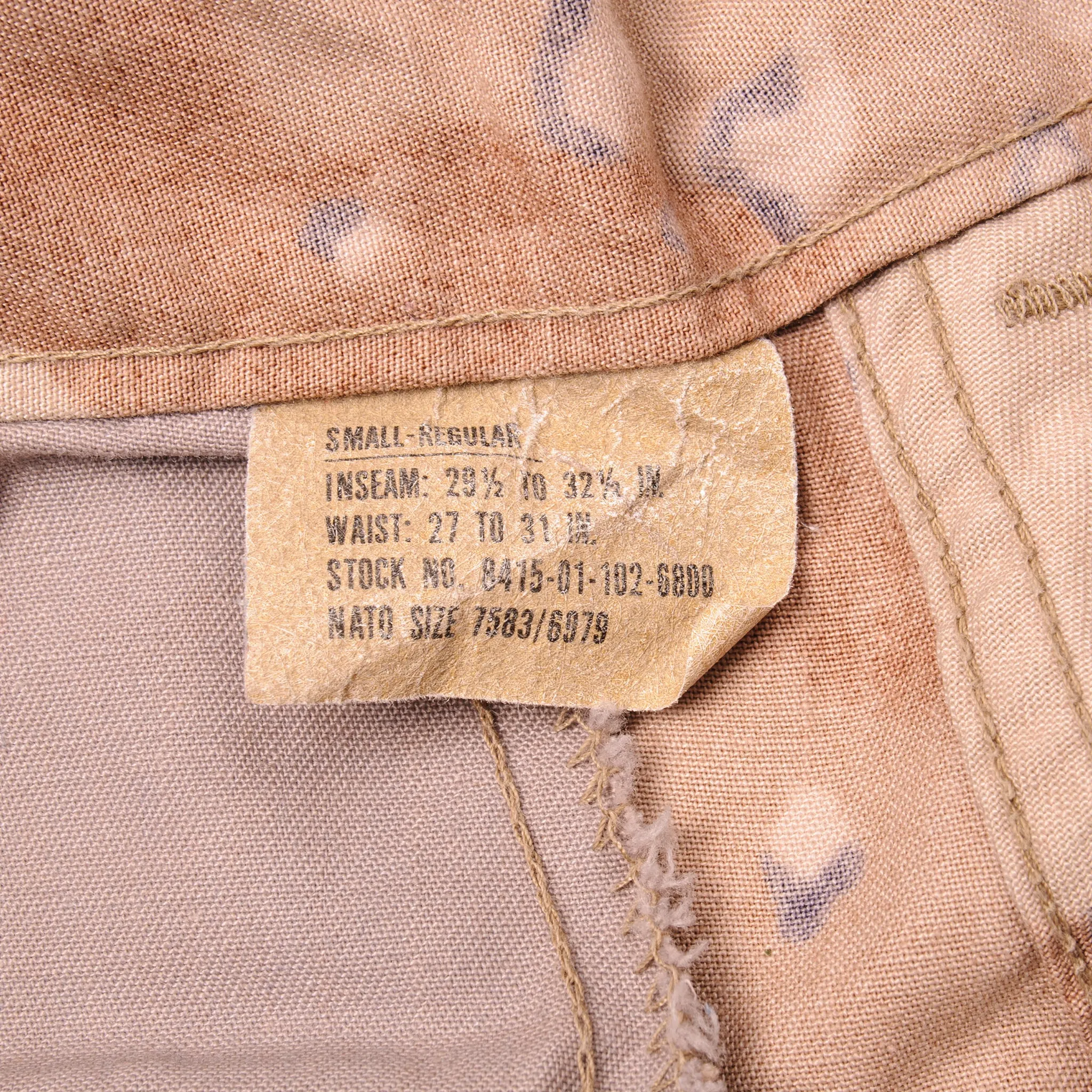 VINTAGE US ARMY COMBAT TROUSERS PANTS CHOCOLATE CHIP CAMO 1983 SIZE W31 L30