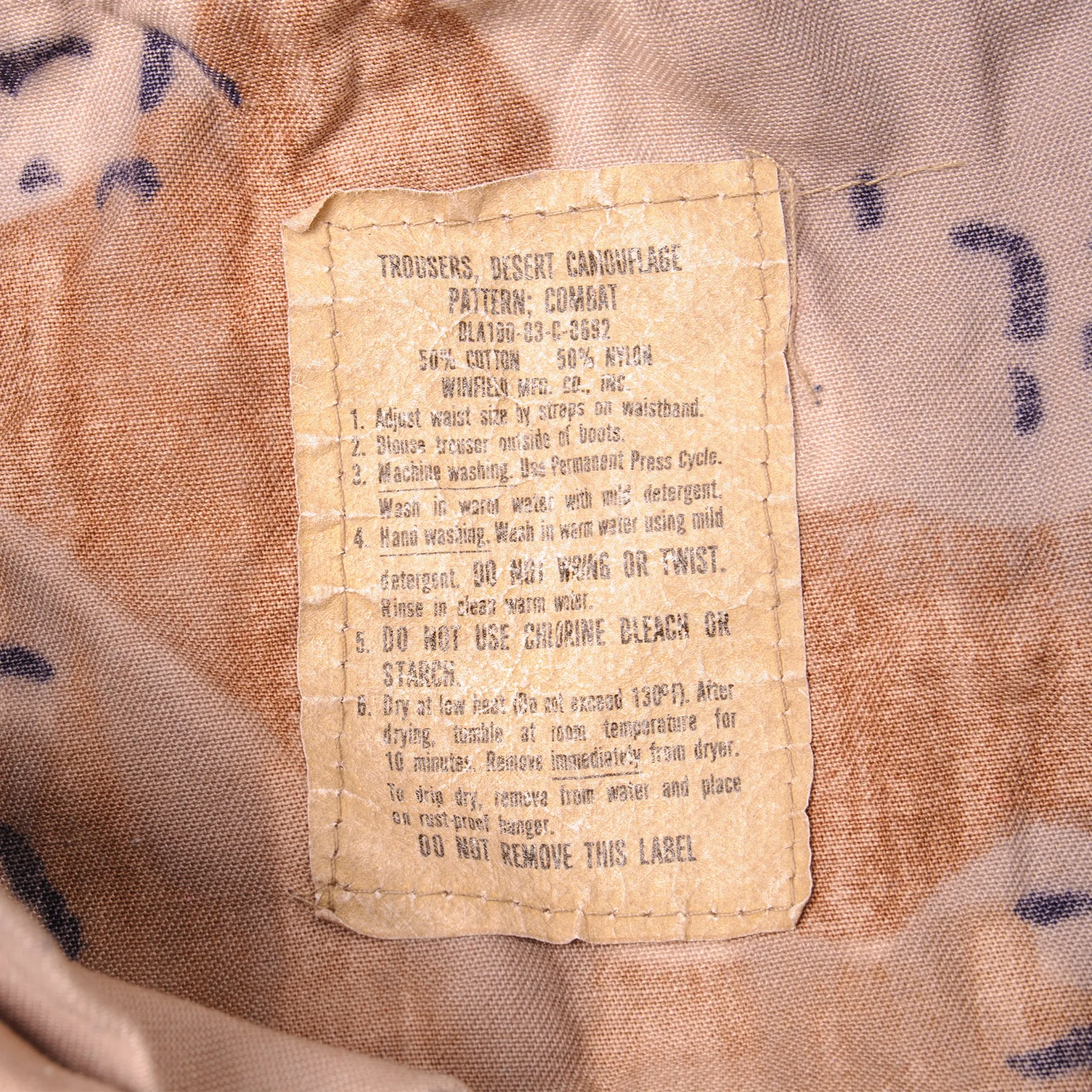 VINTAGE US ARMY COMBAT TROUSERS PANTS CHOCOLATE CHIP CAMO 1983 SIZE W31 L30