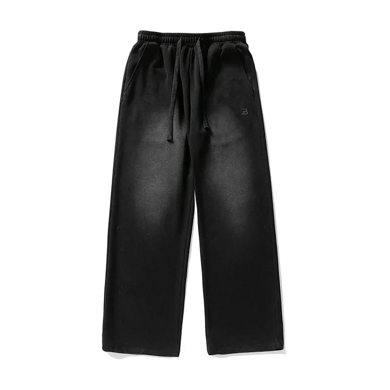Wiaofellas  -  Brand Washed Casual Pants for Mens Make Old Spring Summer New Straight Leg Sweatpants Man Streetwear Fashion