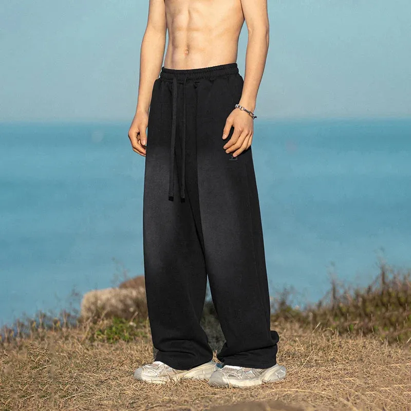 Wiaofellas  -  Brand Washed Casual Pants for Mens Make Old Spring Summer New Straight Leg Sweatpants Man Streetwear Fashion