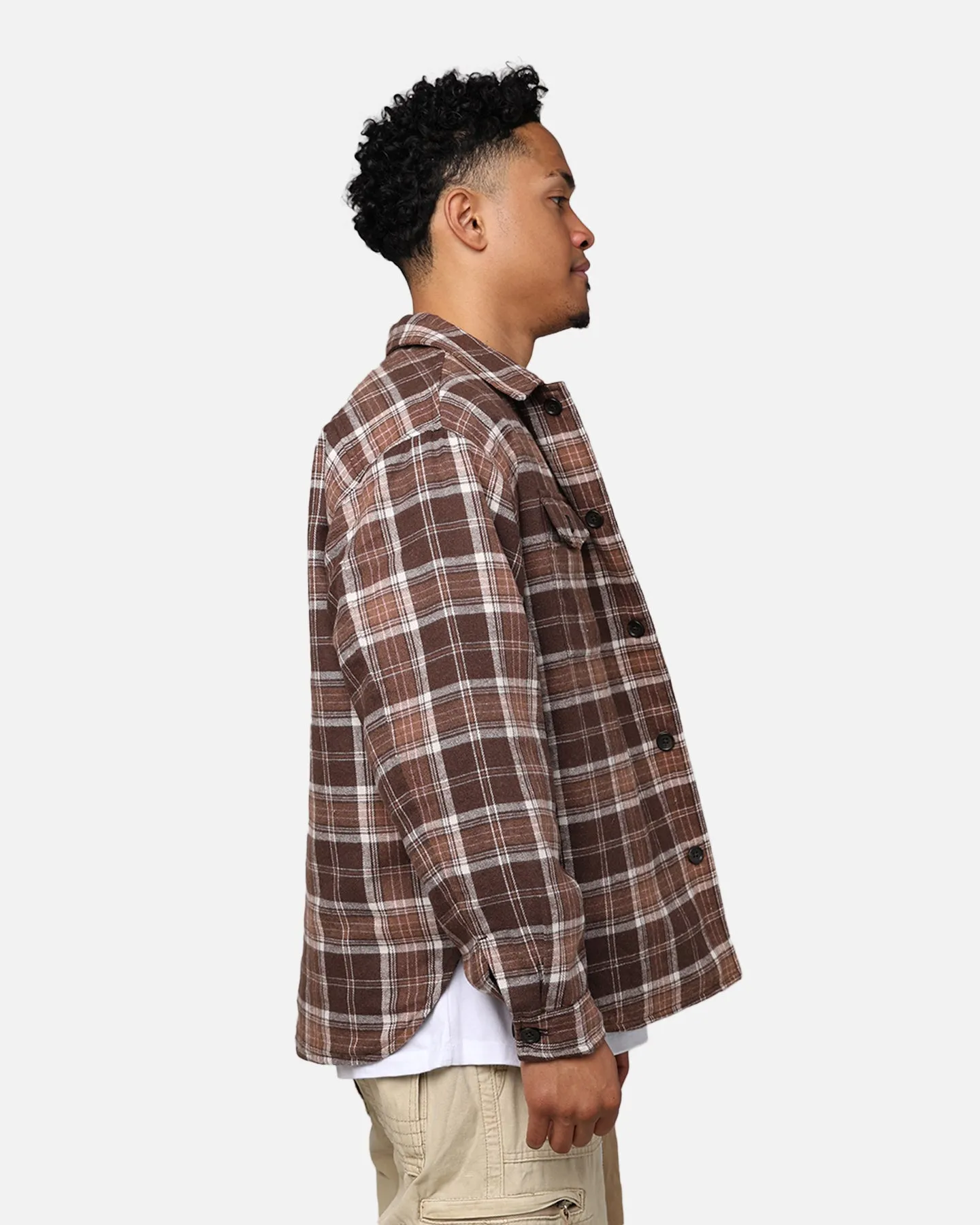 X-Large Quilted Flannel Shirt Brown
