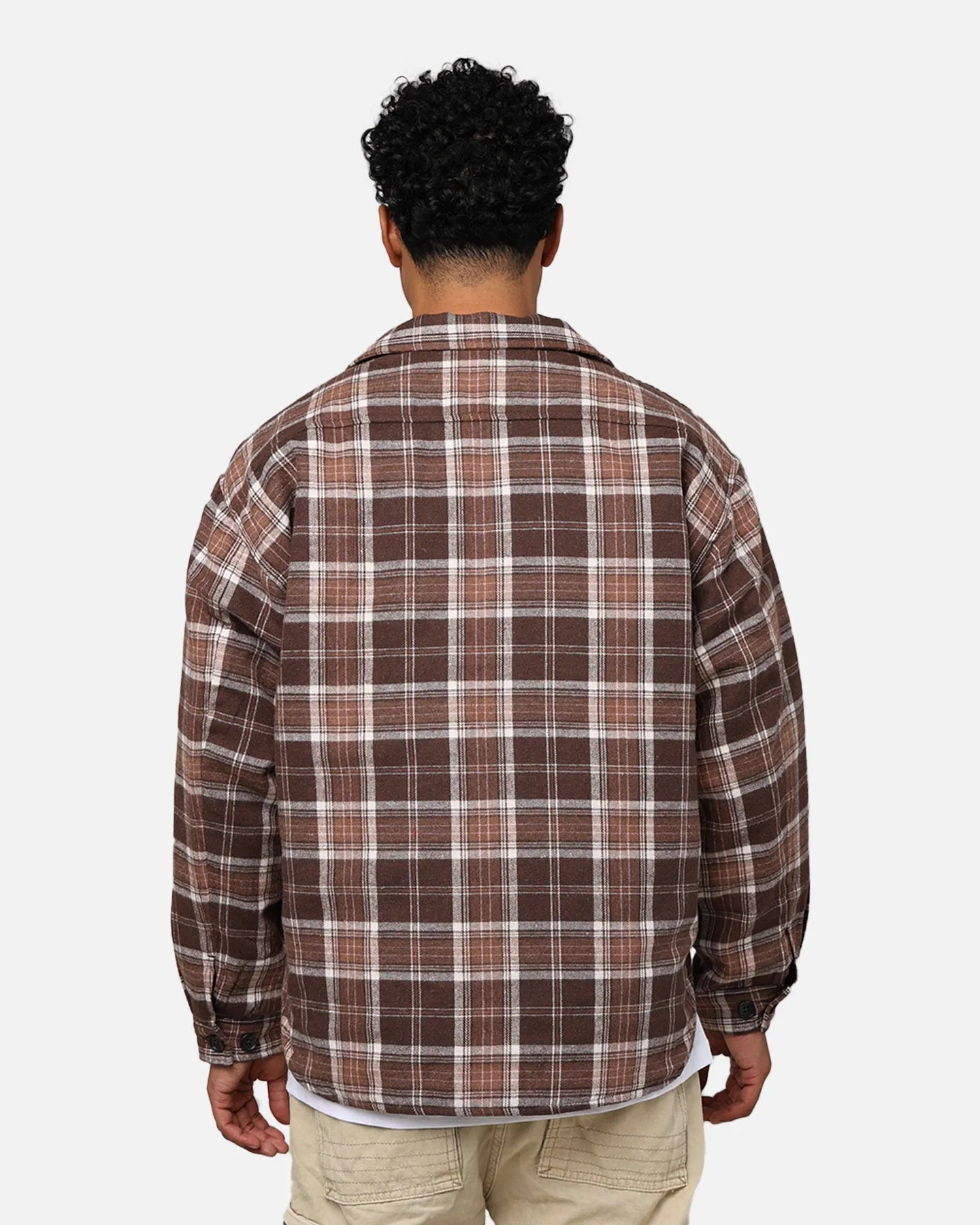 X-Large Quilted Flannel Shirt Brown